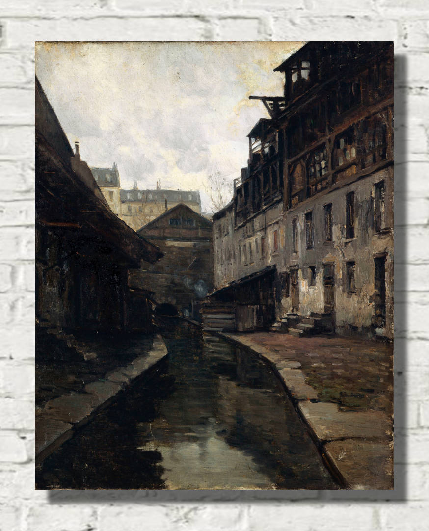 Germain Bonneton Print, The Bièvre, between rue Pascal and rue Broca (1900)