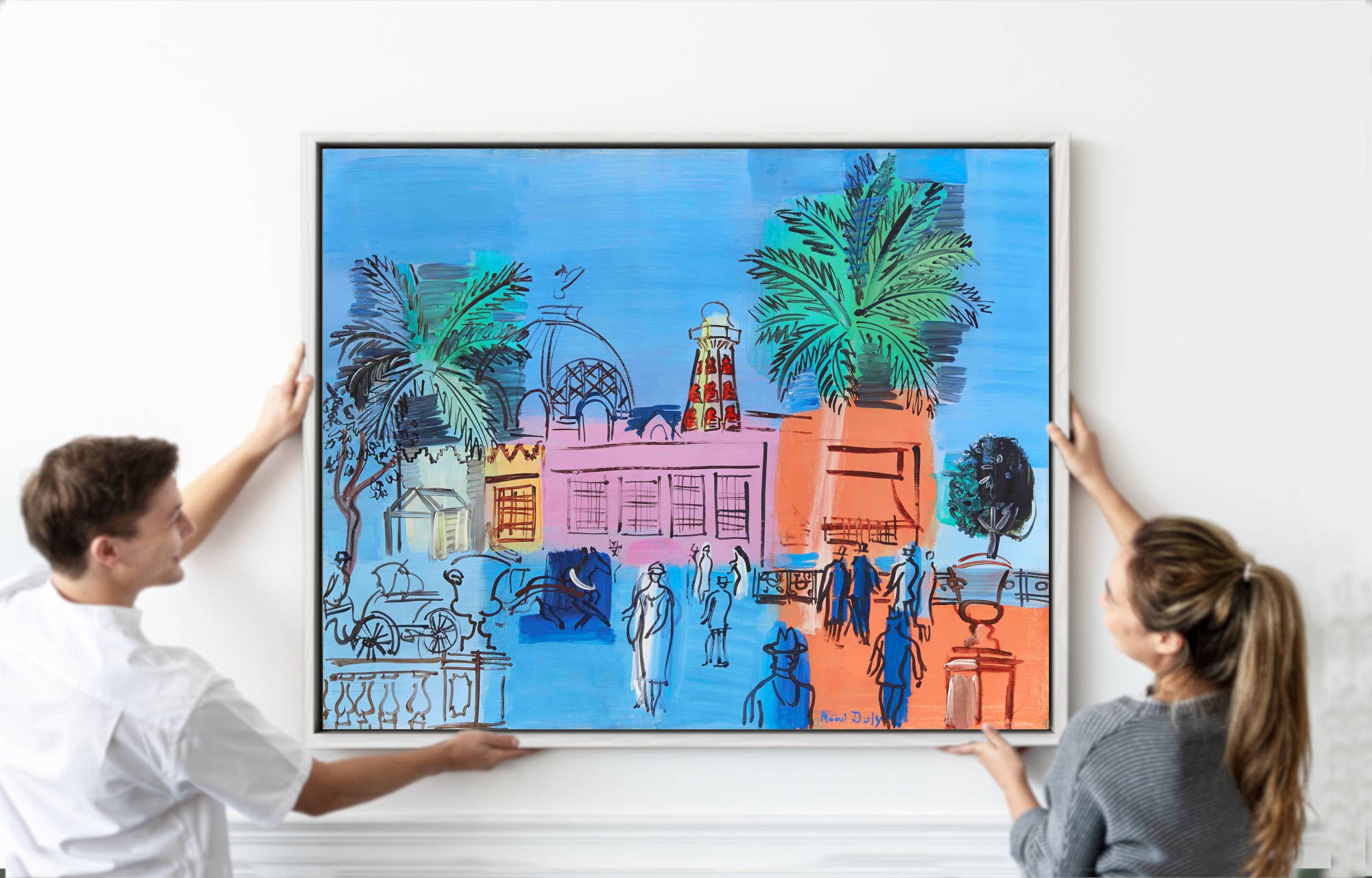 Raoul Dufy Print, The Casino of Nice with palm trees and basins (1926)