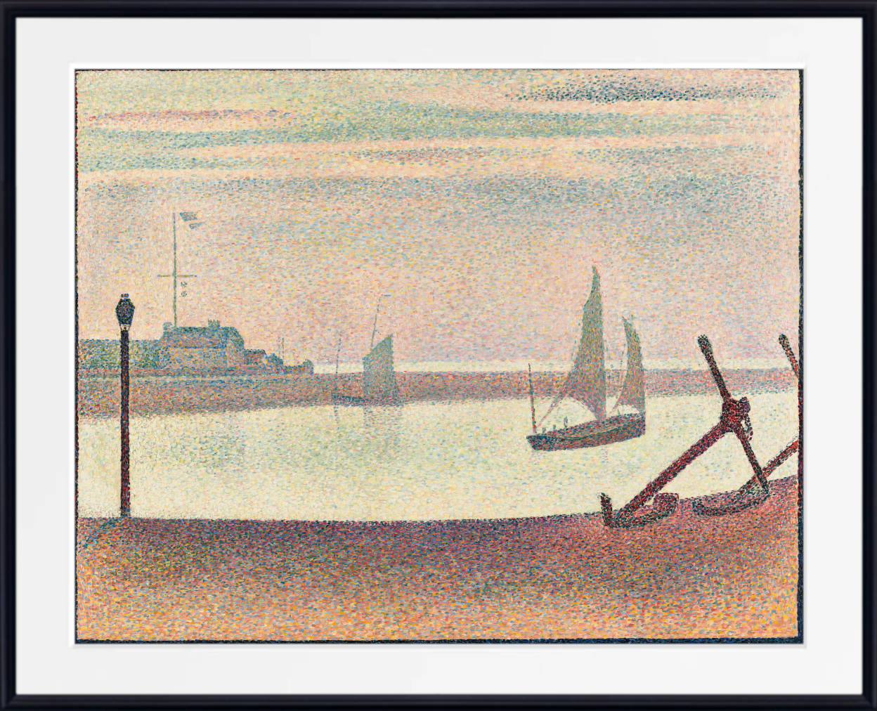 Georges Seurat Print : The Channel at Gravelines, Evening (1890)