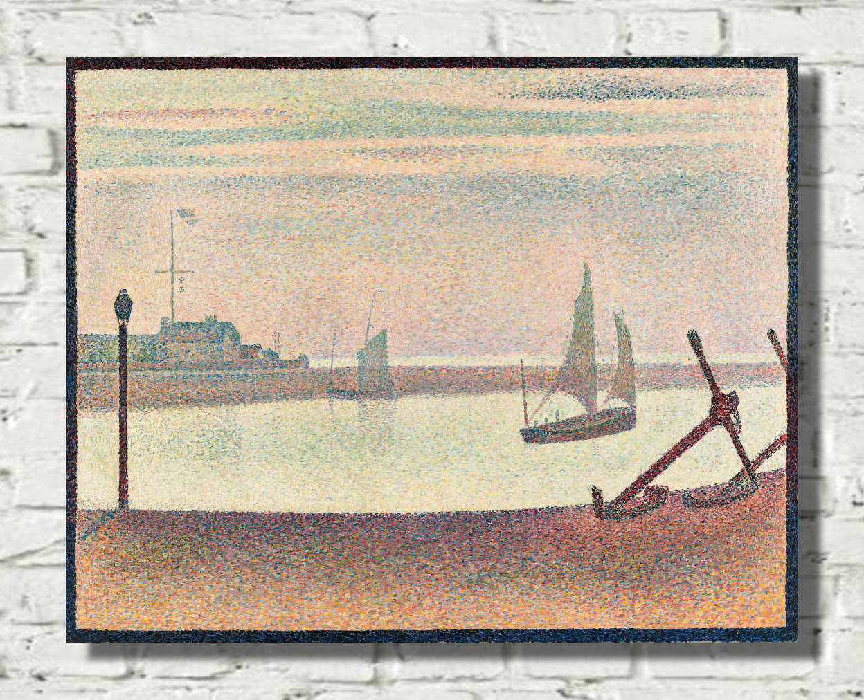 Georges Seurat Print : The Channel at Gravelines, Evening (1890)