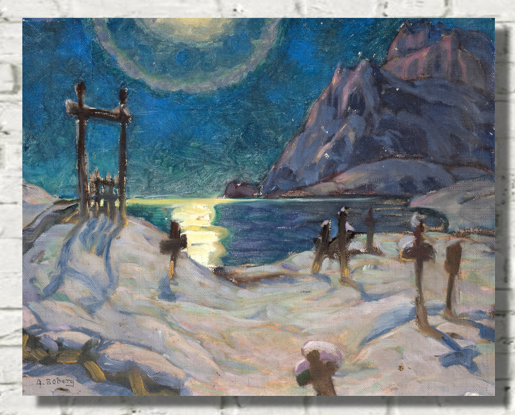 Anna Boberg, The Graveyard in the Mountains. Study from Lofoten (1920)