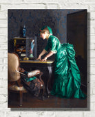 William McGregor Paxton Print, The Green Dress (1914)