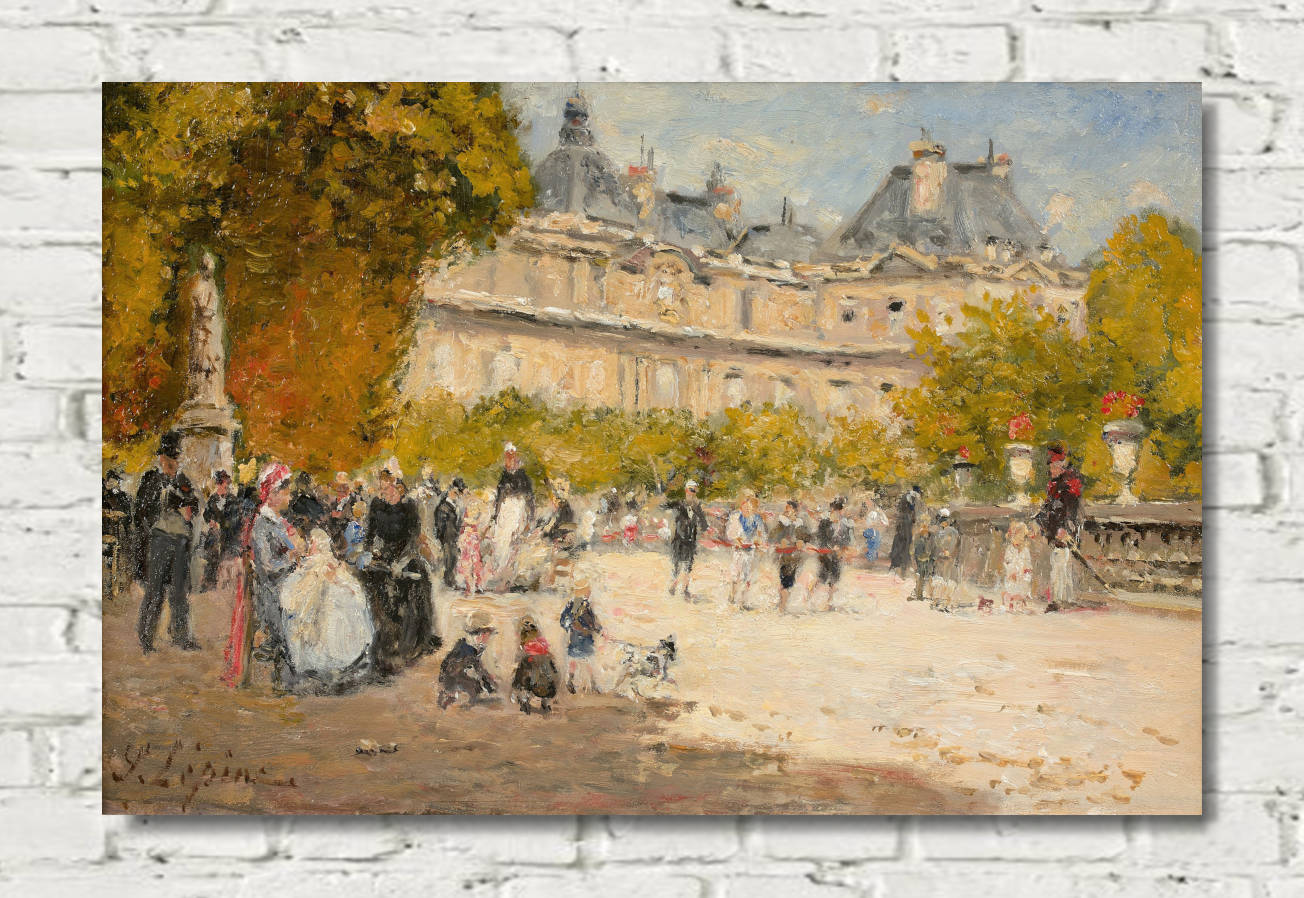 Stanislas Lepine Print, The Luxembourg Palace and Gardens