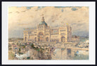 Frederick Childe Hassam Print : The MacKaye Spectatorium with Iowa Pavillion in Foreground, Columbian Exposition (1893)