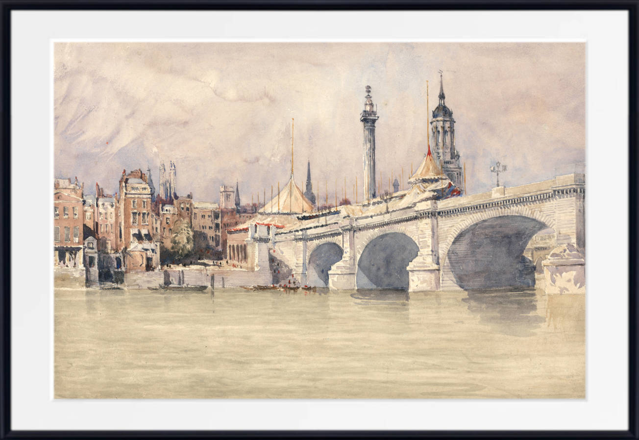 David Cox Print, The Opening of the New London Bridge (1831)