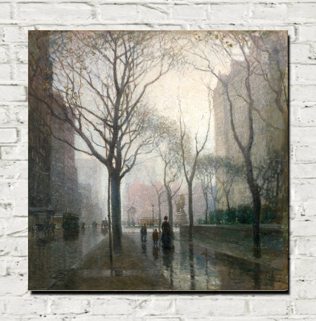 The Plaza after the Rain, Theodore Earl Butler