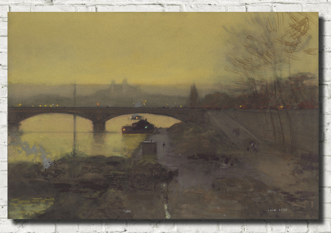 Luigi Loir Print: The Pont d'Alma at Twilight