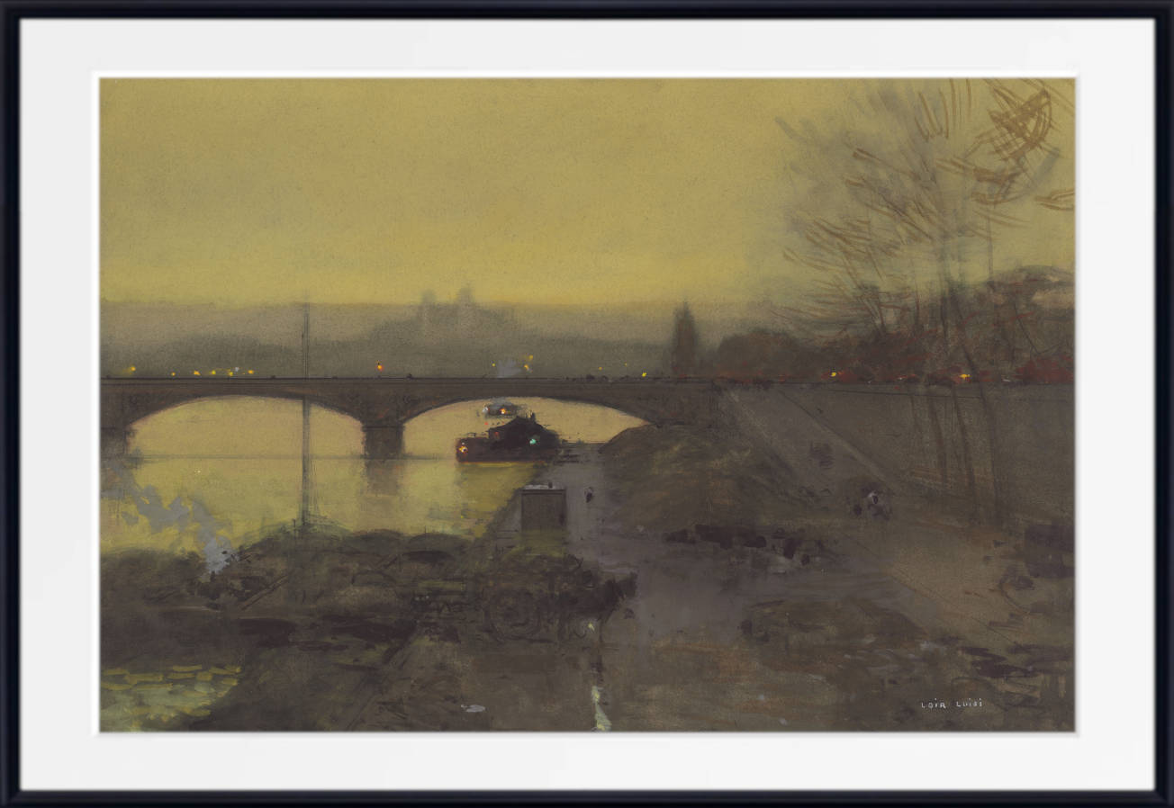 Luigi Loir Print: The Pont d'Alma at Twilight