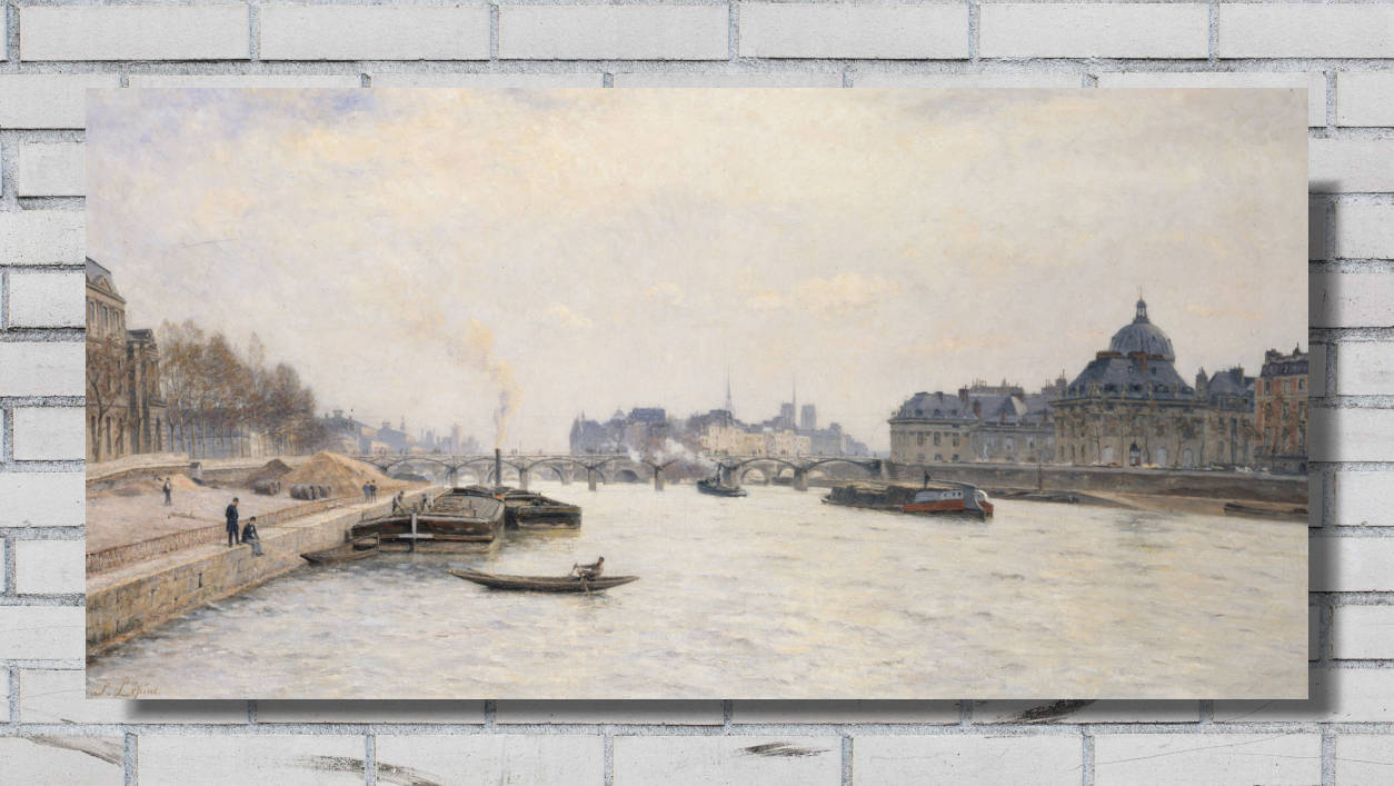 Stanislas Lepine Print, The Pont des Arts, view from the Pont Royal (1884)