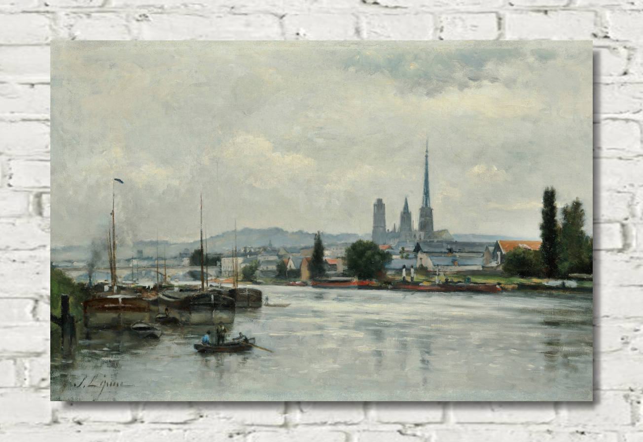 Stanislas Lepine Print, The Seine at Rouen (1874)