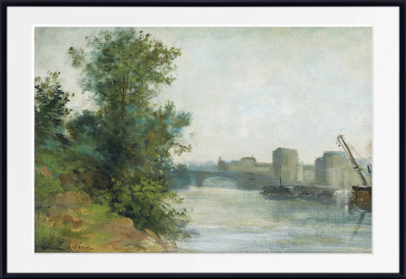 Stanislas Lepine Print, The Seine at the Neuilly bridge