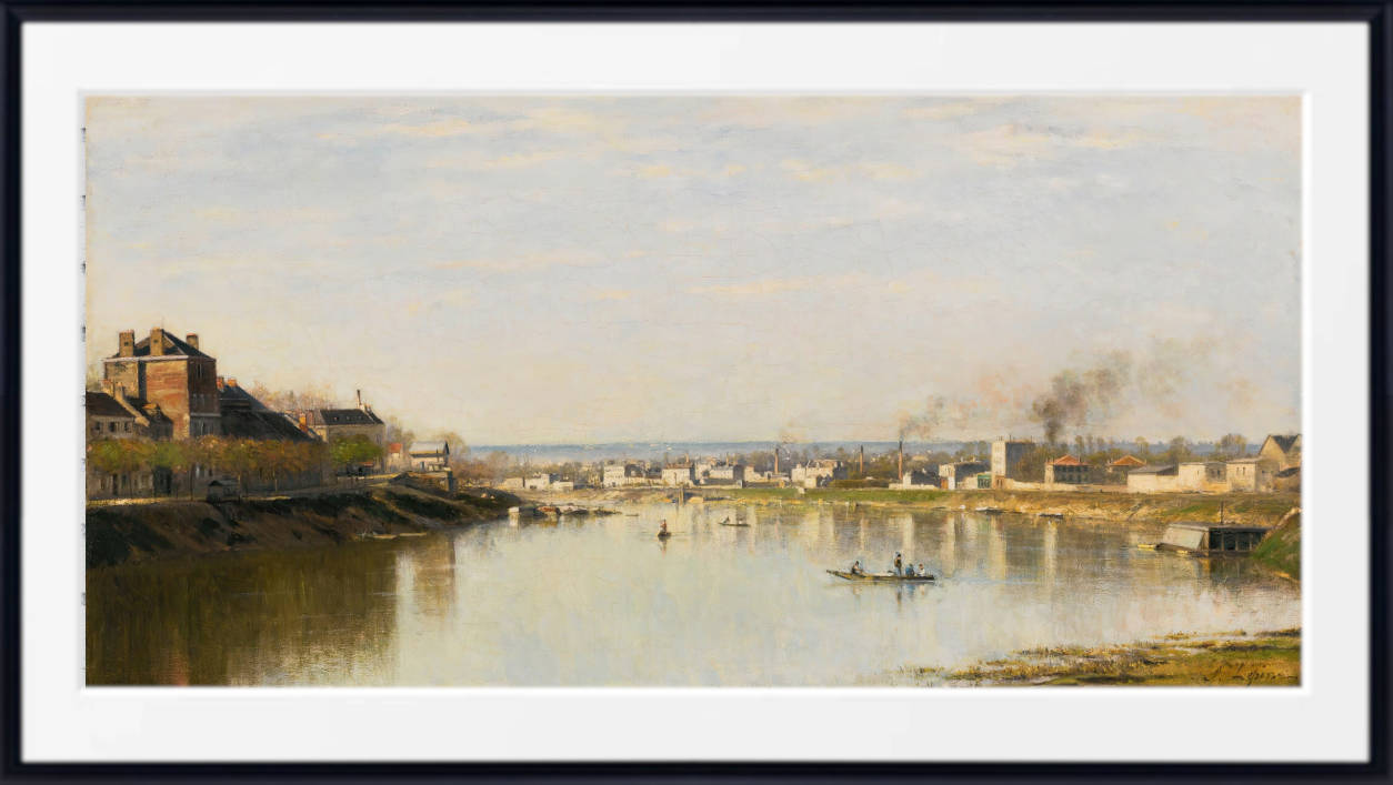 Stanislas Lepine Print, The Seine in front of Saint-Denis