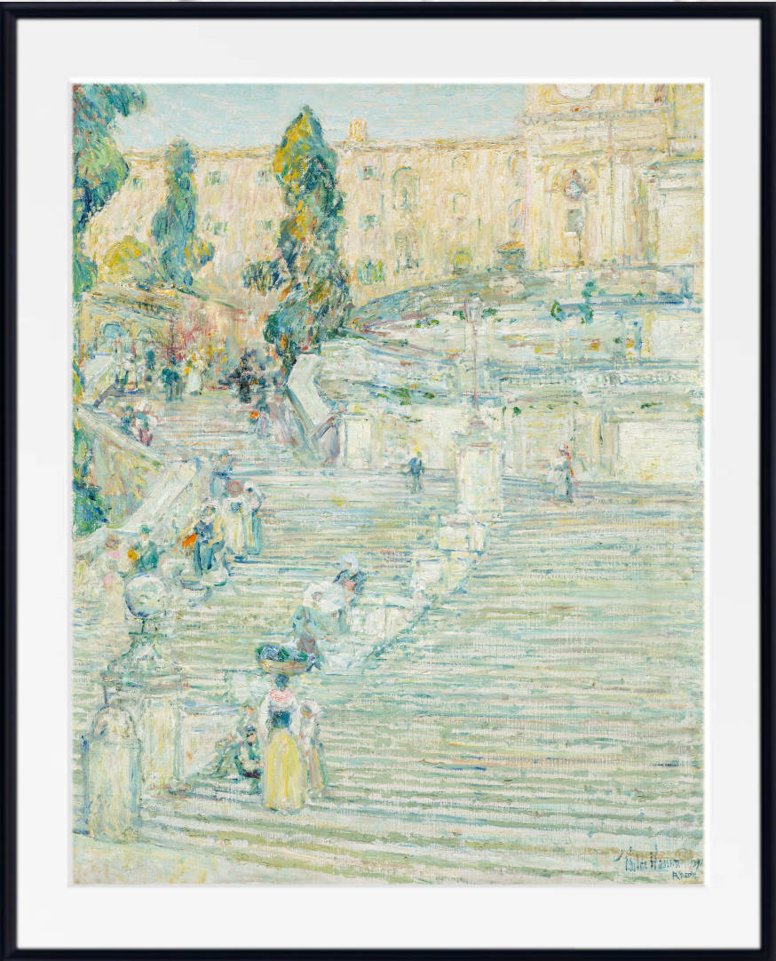 Frederick Childe Hassam Print : The Spanish Steps, Rome (1897)