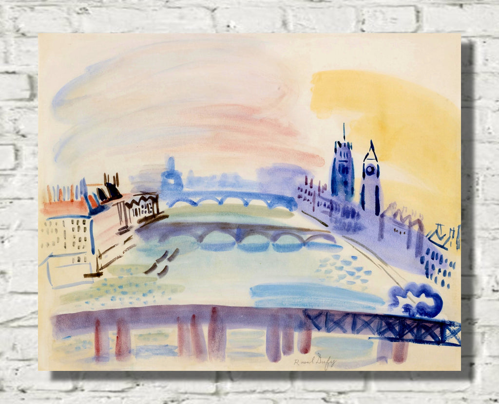 The Thames, London (ca 1932) by Raoul Dufy