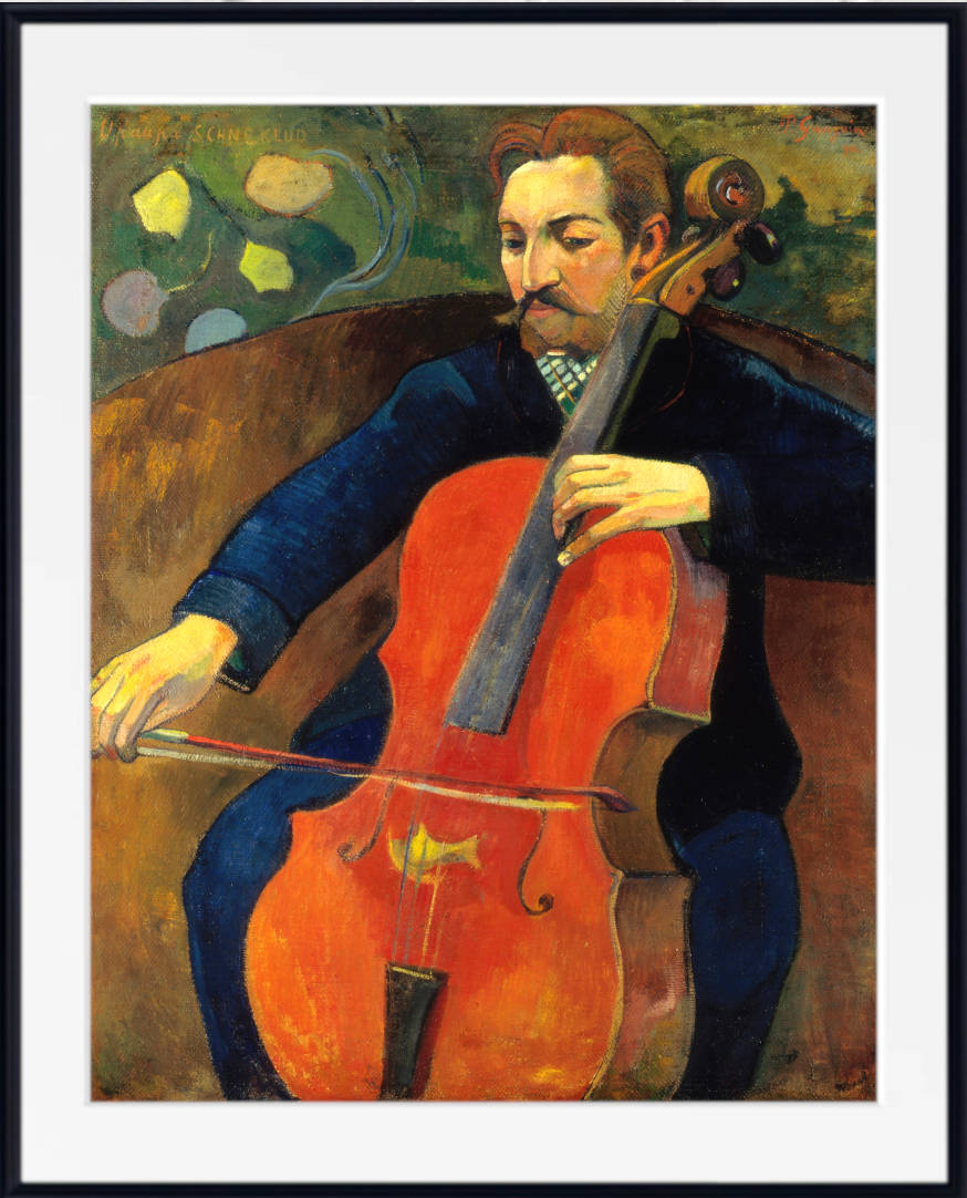 Paul Gauguin Print : The Violoncellist Schneklud (1894)