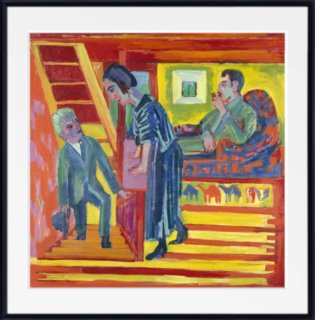 The Visit – Couple and Newcomer (1922) by Ernst Ludwig Kirchner