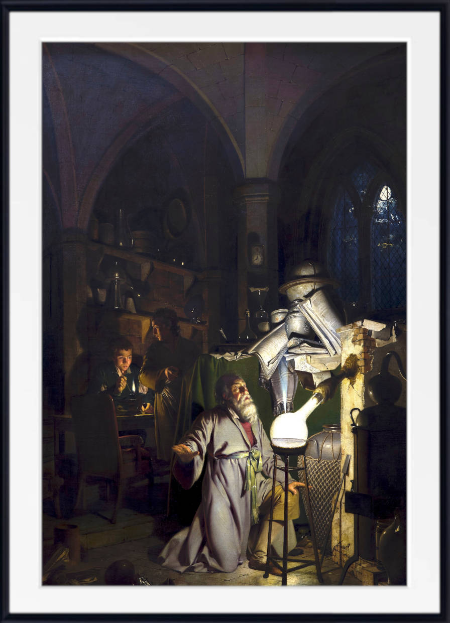 Joseph Wright of Derby Fine Art Print : The Alchemist Discovering Phosphorus