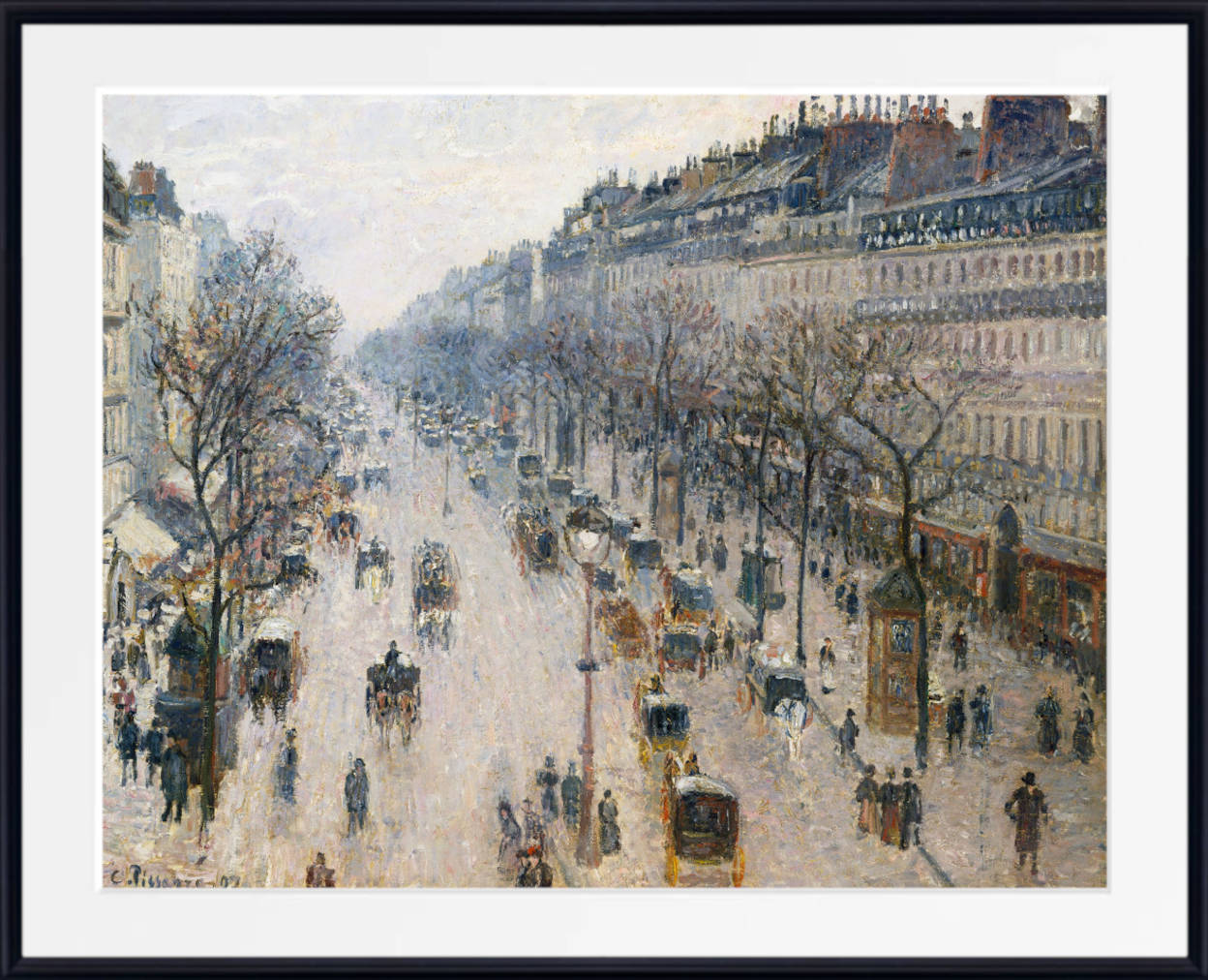 Camille Pissarro Fine Art Print Boulevard Montmartre Winter Morning Impressionist Painting