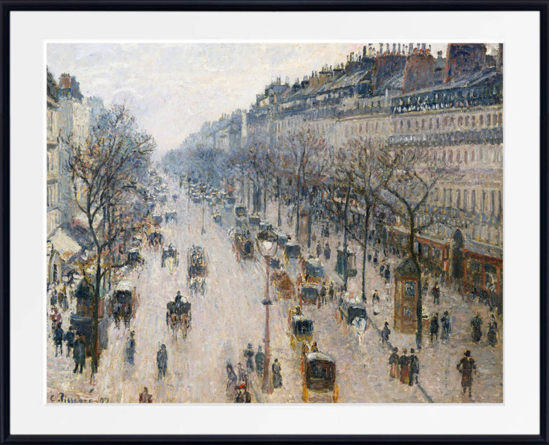 Boulevard Montmartre Winter Morning by Camille Pissarro framed print