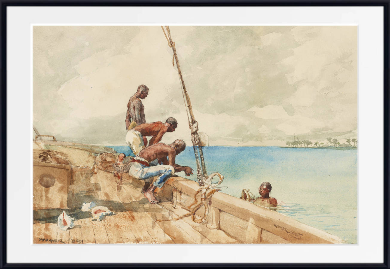 Winslow Homer Fine Art Print :  The Conch Divers