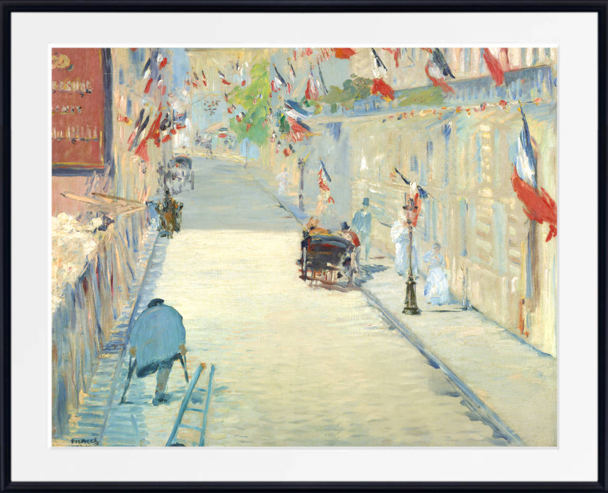 Édouard Manet Print : The Rue Mosnier with Flags