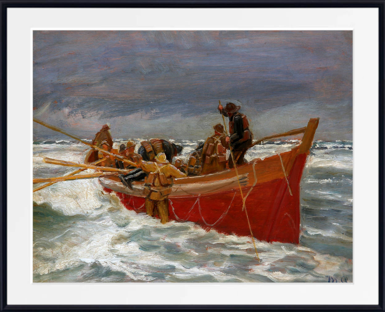 Michael Ancher Print, The red rescue boat on its way out