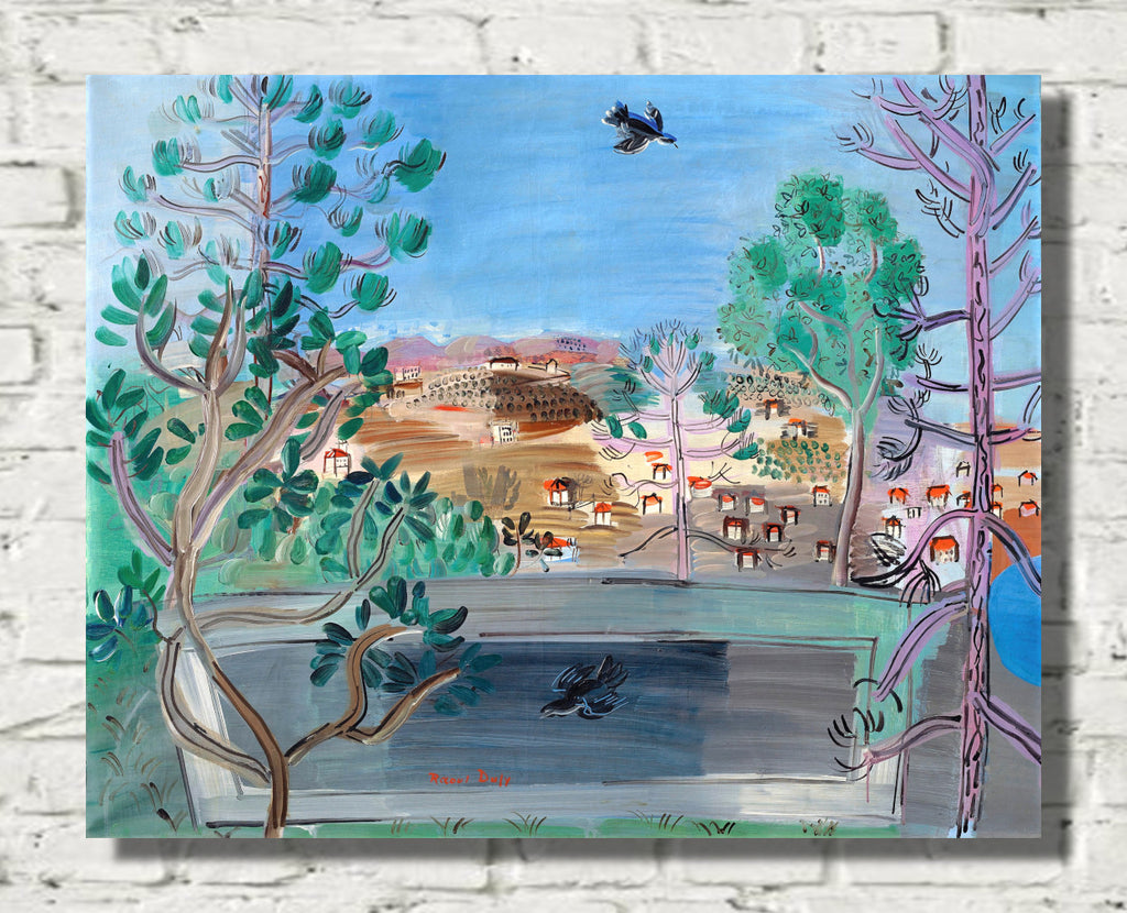 The reservoir at Golfe-Juan, with the bird (1927) by Raoul Dufy