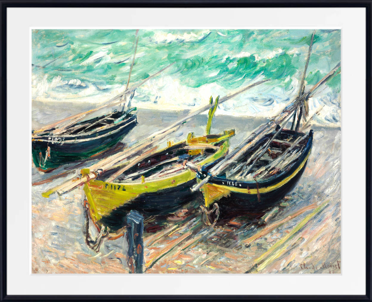 Claude Monet Fine Art Print, Three Fishing Boats