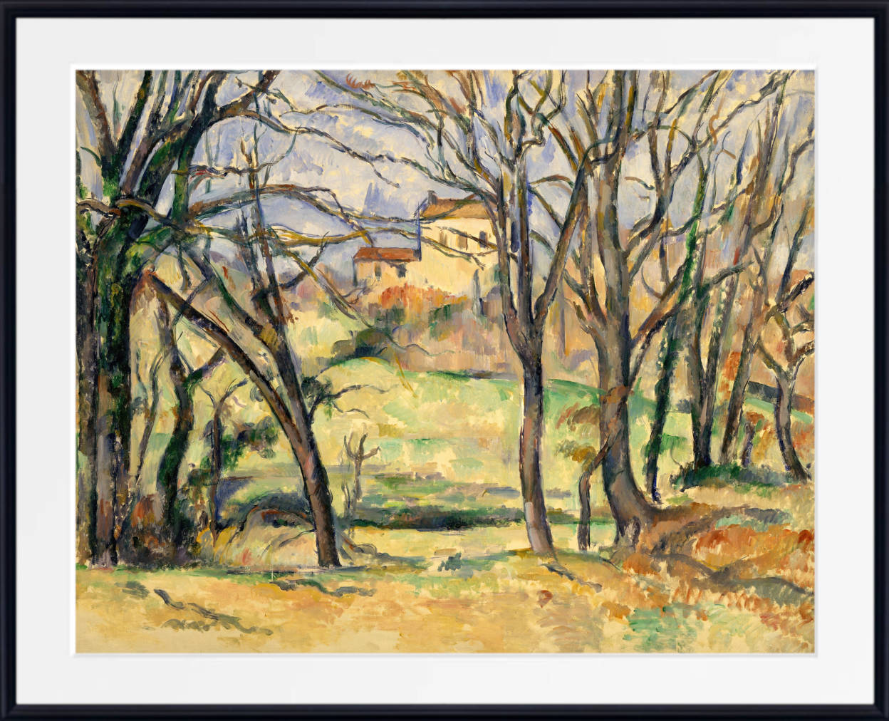 Paul Cézanne Print, Trees and Houses Jas de Bouffan (1885)