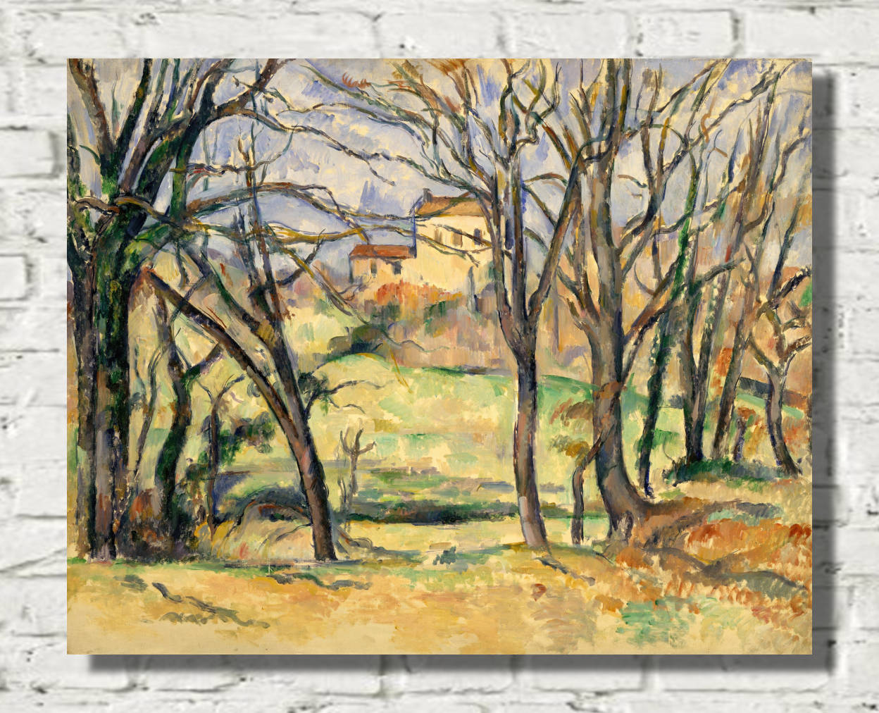 Paul Cézanne Print, Trees and Houses Jas de Bouffan (1885)