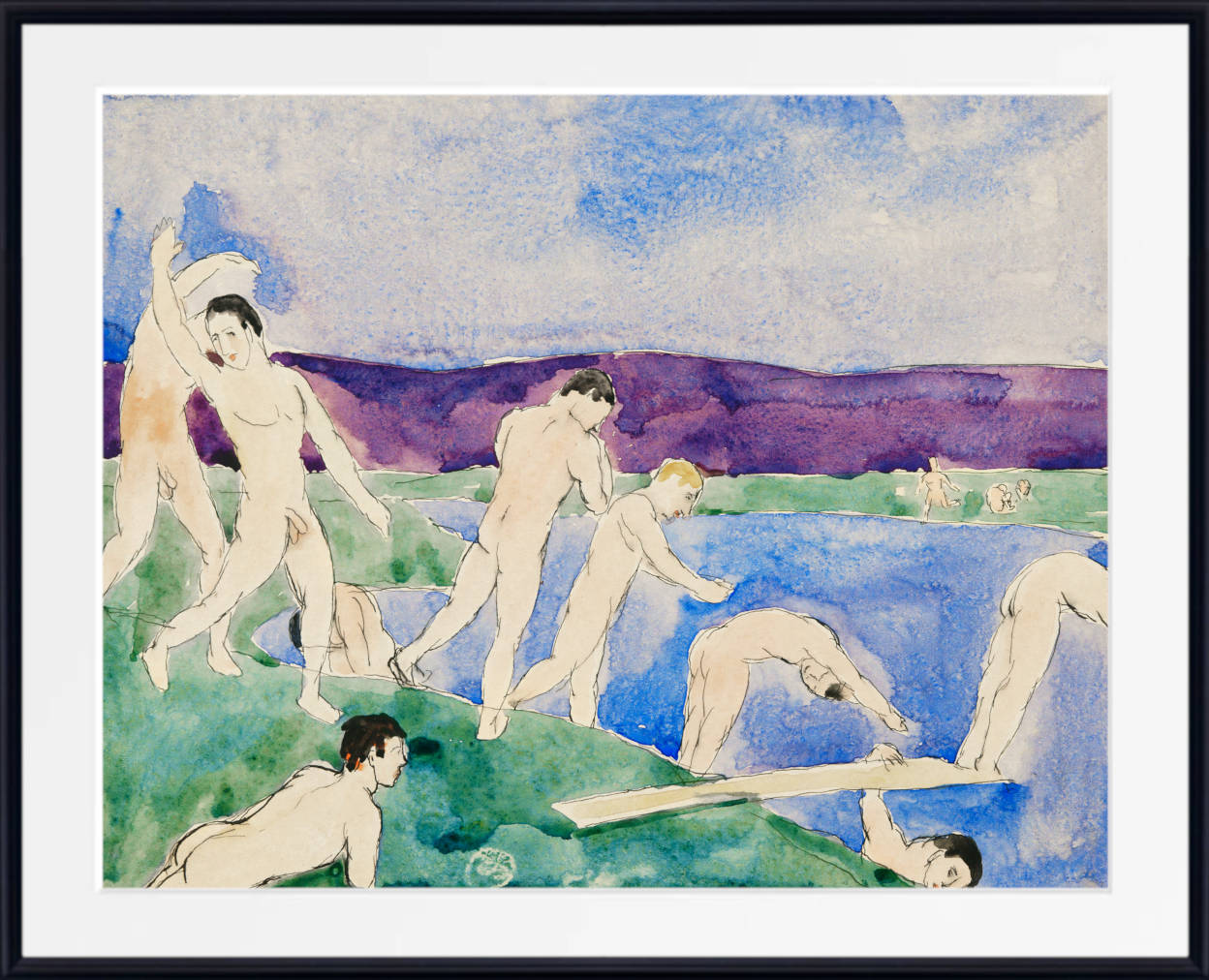 Charles Demuth Fine Art Print, 12 Nude Boys at the Beach