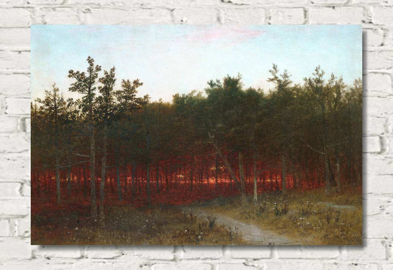 John Frederick Kensett Print, Twilight in the Cedars at Darien, Connecticut (1872)