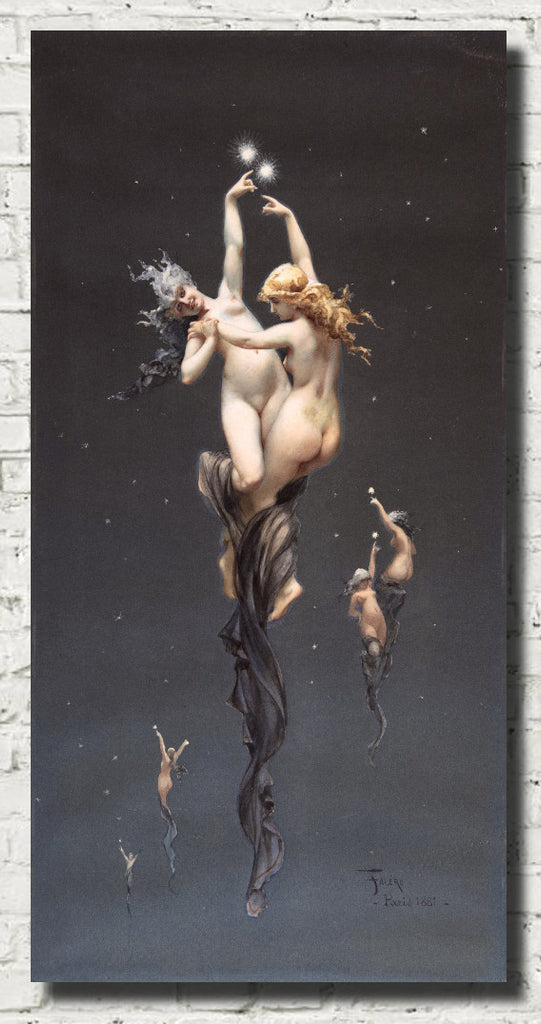 Bedroom Wall Art, Set of 3 Fantasy Nudes by Luis Ricardo Falero
