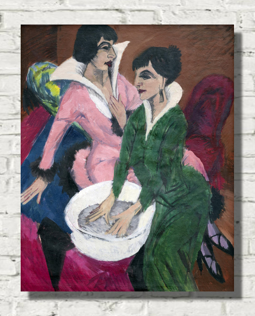 Two Women by a Sink; The Sisters (1913) by Ernst Ludwig Kirchner