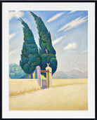 Paul Signac Two Cypresses Framed fine art print