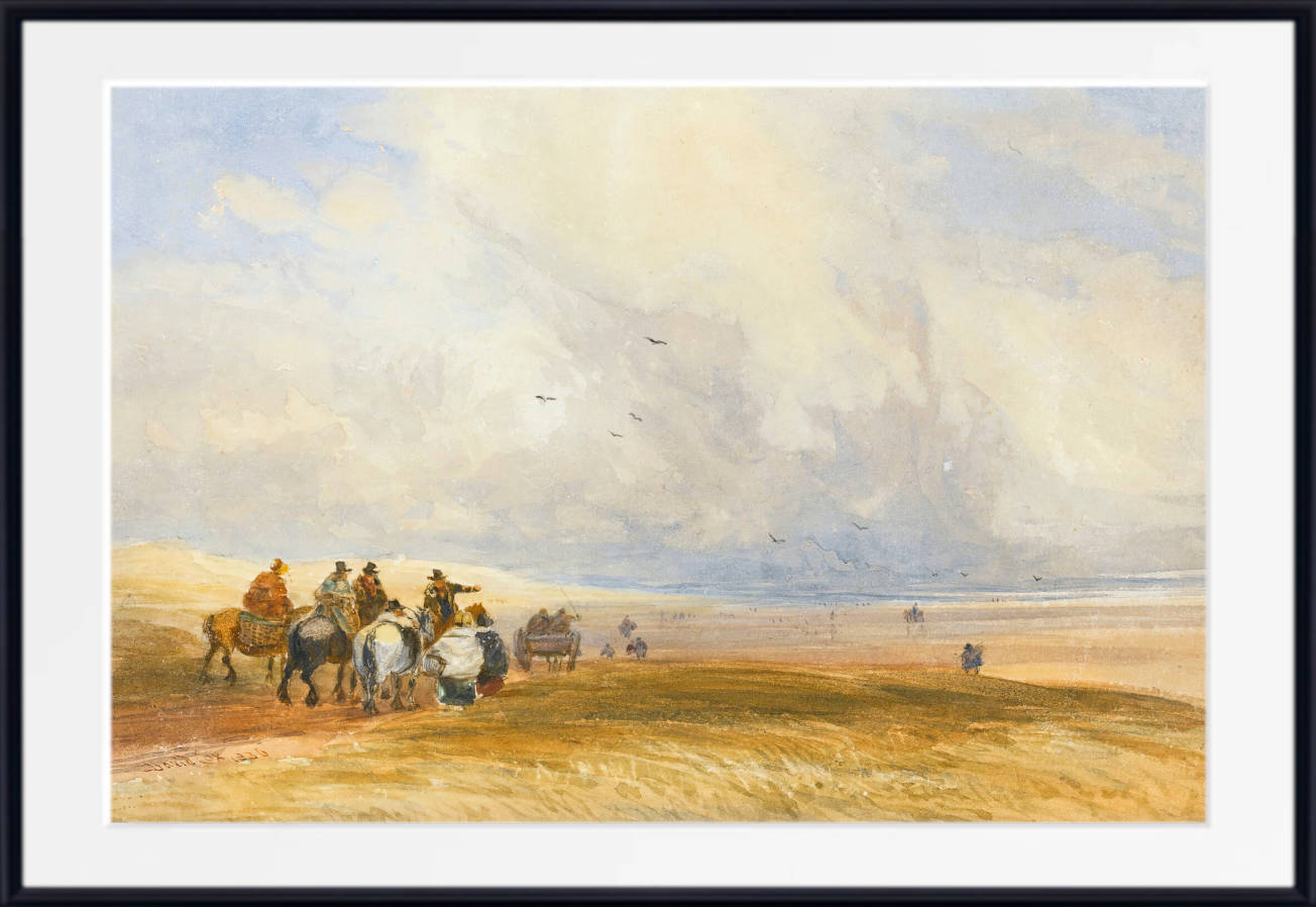 David Cox Print, Ulverstone Sands, Cumbria (1836)