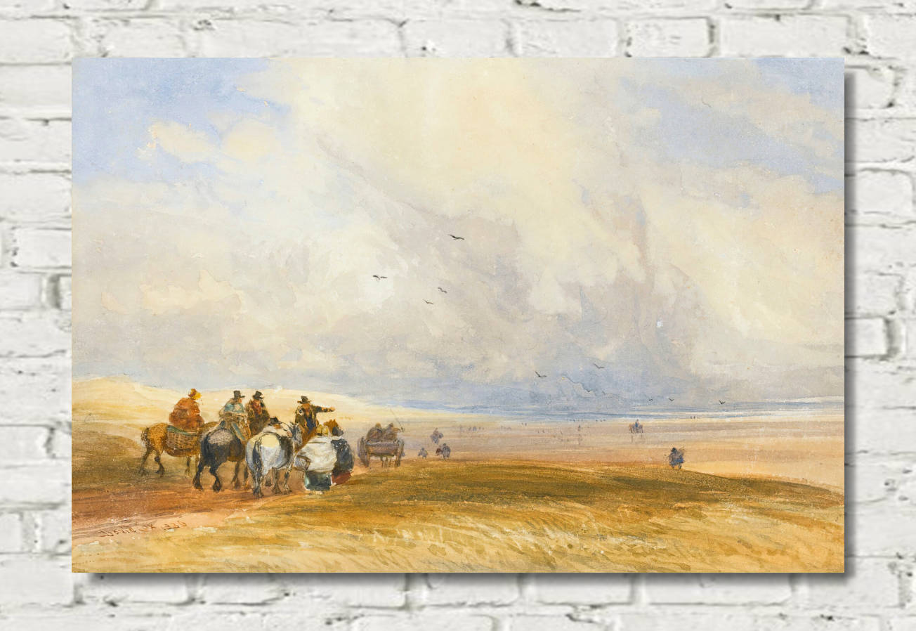 David Cox Print, Ulverstone Sands, Cumbria (1836)