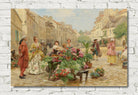 Louis Marie De Schryver Print, A Market In the 18th Century (1900)