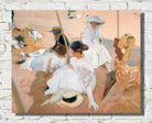 Joaquín Sorolla Print, Under the awning, on the Beach at Zarauz (1905)