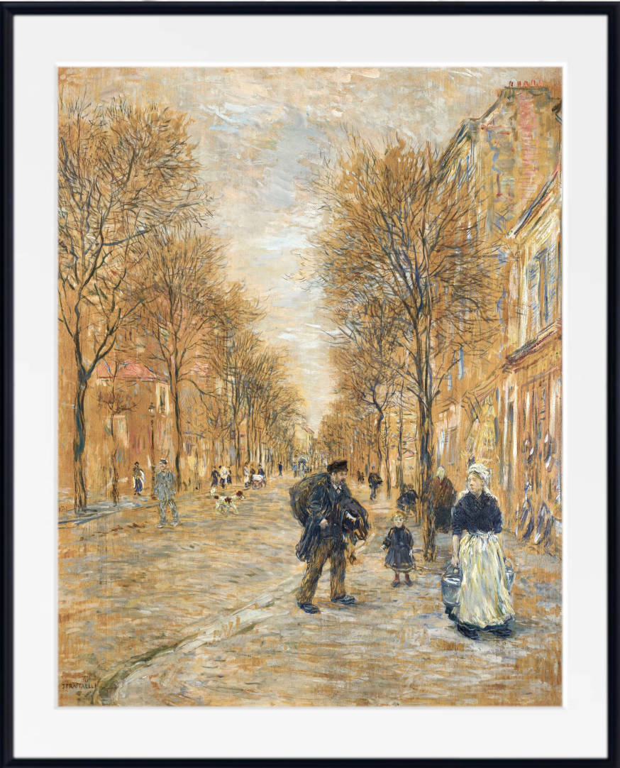 Jean-François Raffaëlli Print, Une Rue à Asnières (1880)