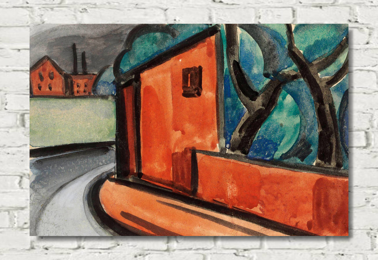 Oscar Bluemner Print, Untitled Street Scene