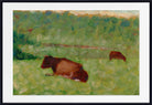 Georges Seurat Print, Cows in a meadow (circa 1883)