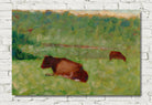 Georges Seurat Print, Cows in a meadow (circa 1883)