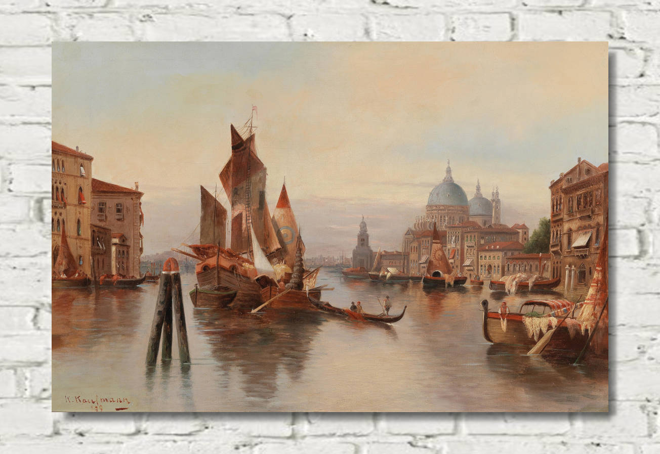 Karl Kaufmann Print, Venetian Scene (1879)