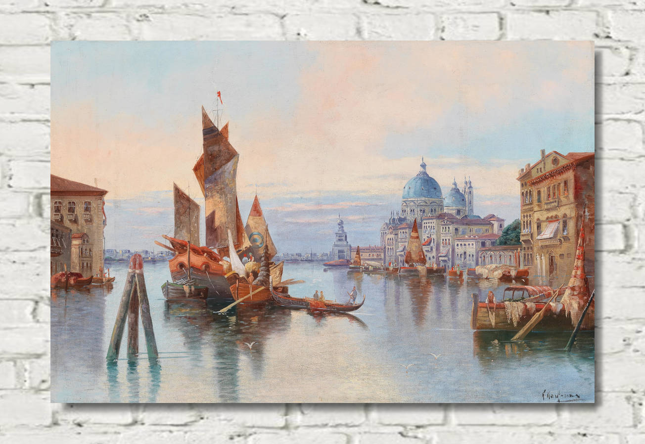 Karl Kaufmann Print, Venice, A View of Santa Maria della Salute