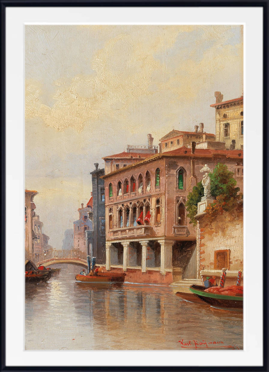 Karl Kaufmann Print, Venice, Canal Scene