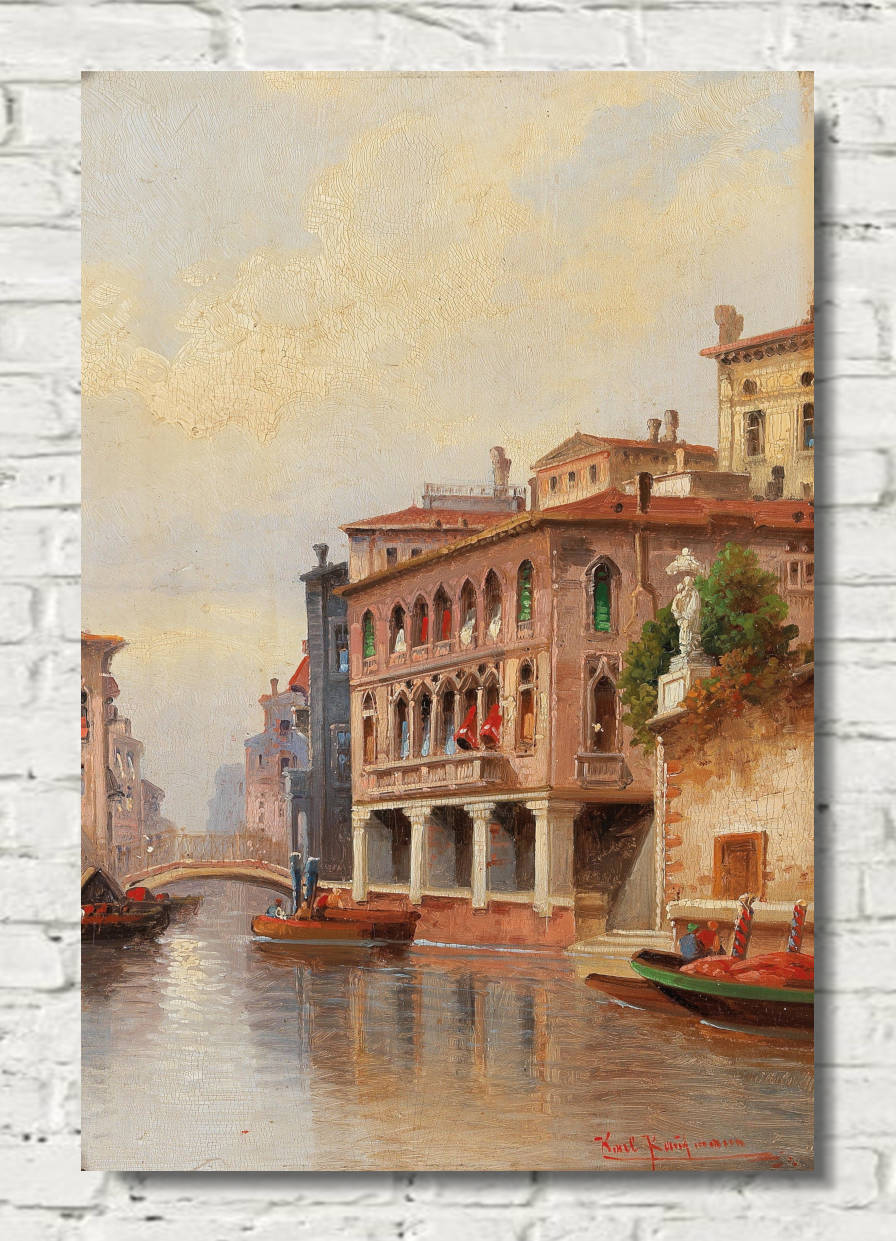 Karl Kaufmann Print, Venice, Canal Scene