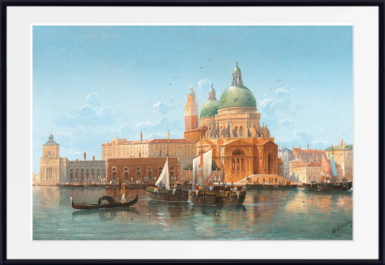 Karl Kaufmann Print,Venice, a View of the Punta della Dogana