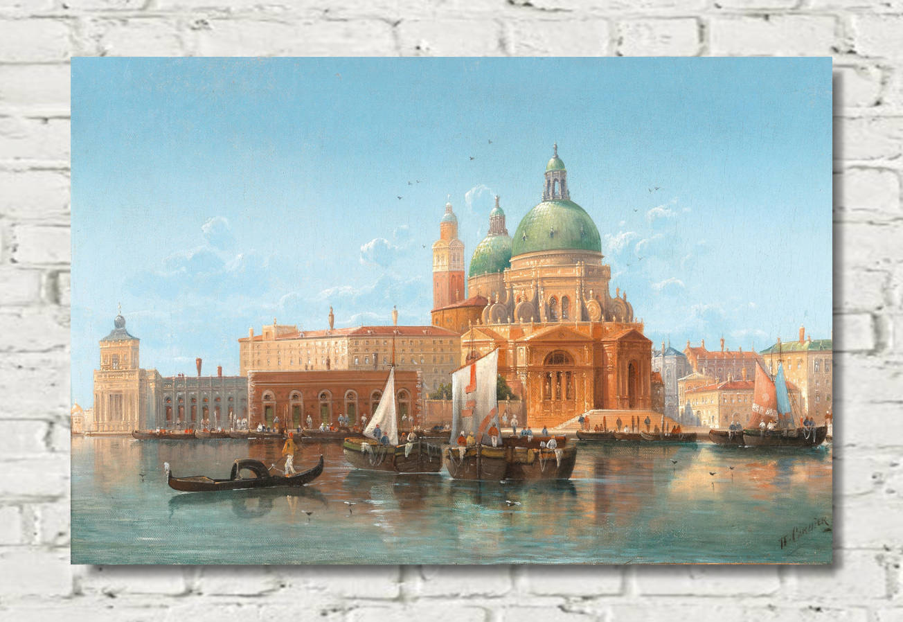 Karl Kaufmann Print,Venice, a View of the Punta della Dogana