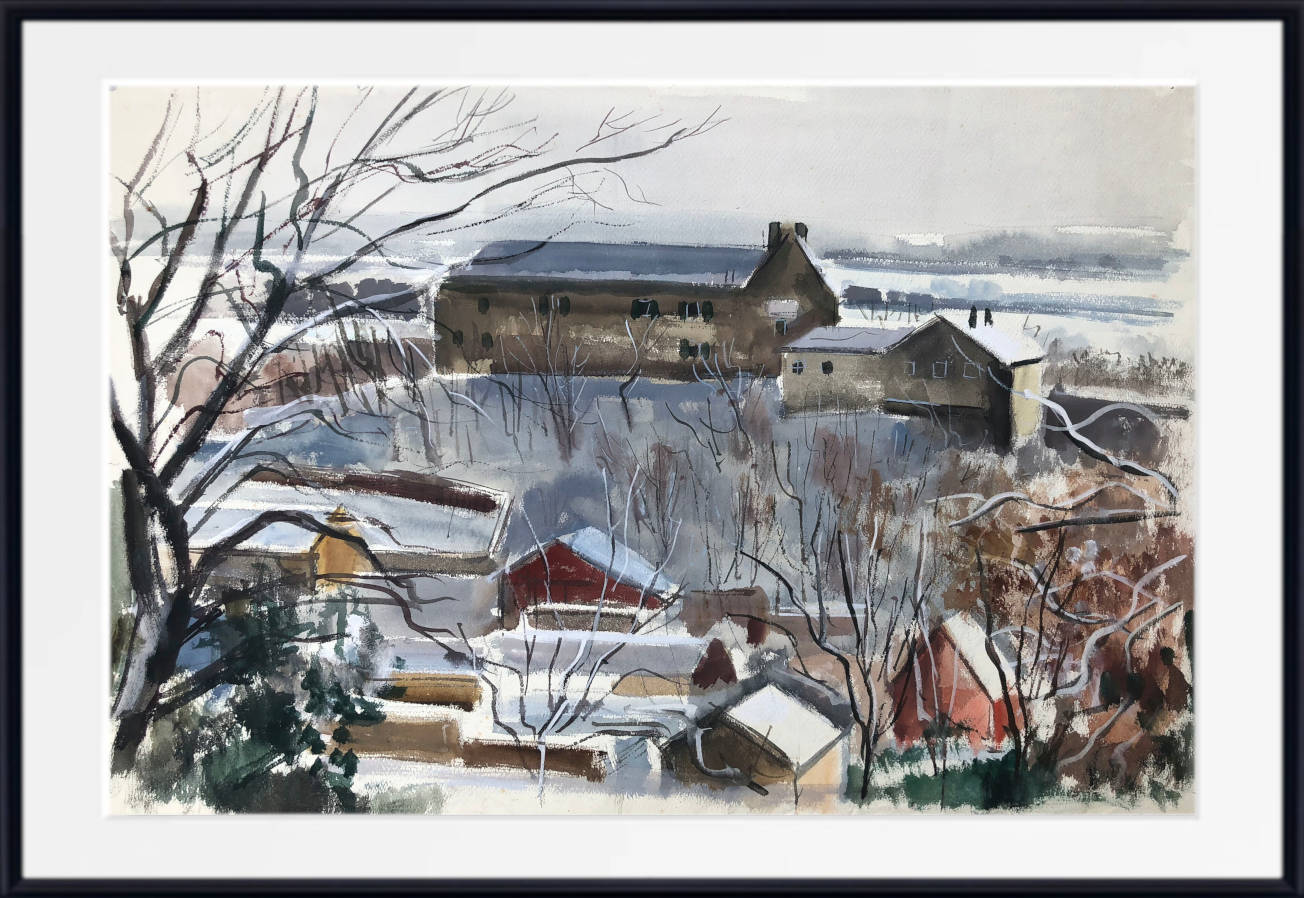 Otto Geigenberger Print, Snowy early spring landscape